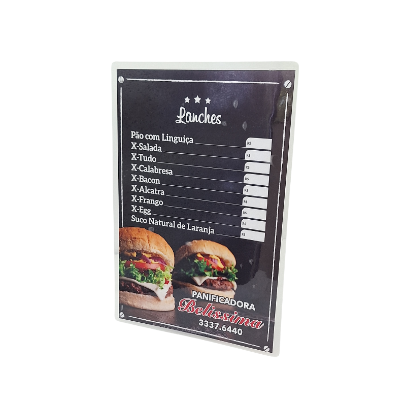 Cardápios Plastificado Personalizado