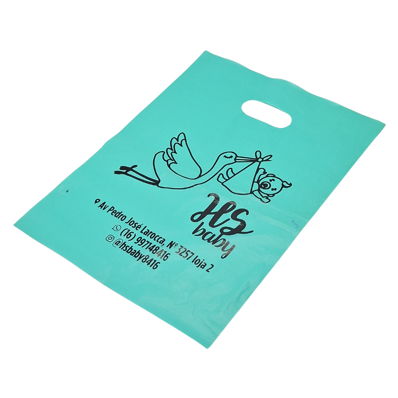 Sacola Plastica Personalizada Alça Vazada/Boca de Palhaço - Imagem 5